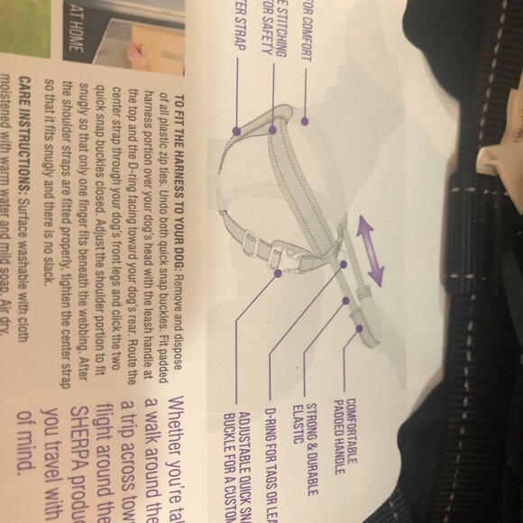 SHERPA HARNESS WITH BUILT IN LEASH Medium 23-28" chest - Picture 4 of 5